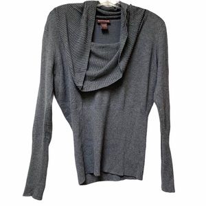 Charcoal cowl neck long sleeve sweater